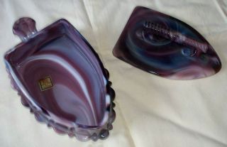 Antique/vintage Imperial Glass Circa 1850 Purple Slag Glass Iron