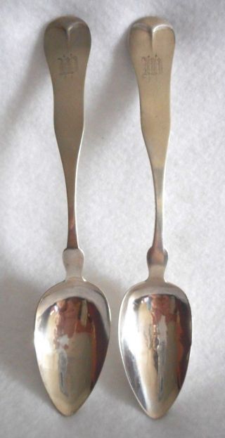 Coin Silver Thompson & Ranger Brattleboro Vermont Dessert Spoons Ca 1850