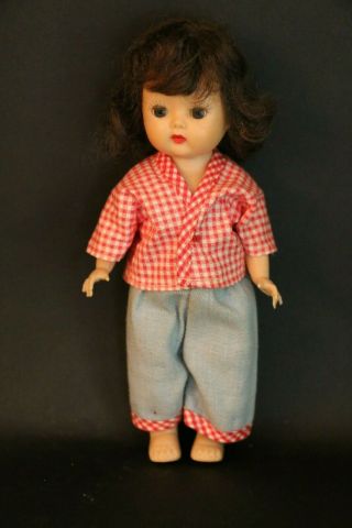 Vintage Vogue Muffie Doll 8 In,  1950s Doll Straight Leg Walker Hard Plastic Doll