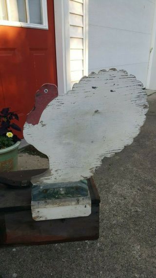Antique Primitive Wood Sign Turkey Sales Room Poultry Thanksgiving Painted