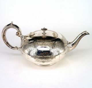 Silver Art Nouveau Style Tea Pot With Scroll Handle By Mappin & Webb