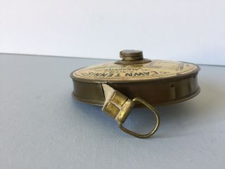Antique Lawn Tennis Court Tape Measure - Brass With Linen Tape 4