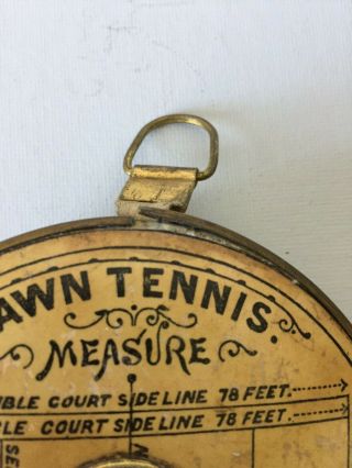 Antique Lawn Tennis Court Tape Measure - Brass With Linen Tape 5