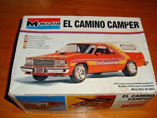 Vintage 1979 Monogram Model El Camino Camper Kit 2252