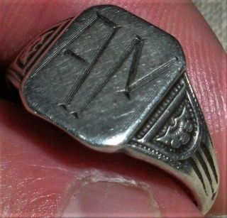 Antique C.  1910 Sterling Silver Ring By Ostby Barton Died Sinking Titanic Vafo