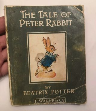 Antique Vintage Tale Of Peter Rabbit Beatrix Potter Paperback Palm Mini Book