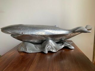 Vintage Arthur Court Whale 3pc Aluminum Covered Serving Dish - A work of art 2