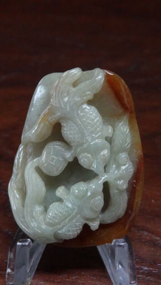 Jadeite Carving - A Goldfish With Coin -