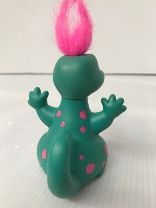 Vintage Russ Troll Dinosaur Hatchling PVC Figure 1990 ' s Purple Pink Green Dragon 4