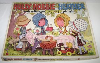 Vintage Holly Hobbie And Heather 3d Pop Up Picnic Colorforms 98 Complete 1970 