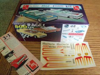 Old Model Car Amt 1961 Lincoln Continental Cv Box /instructions/ Decals K - 411