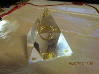 Scottish Rite 14th Degree Freemason Gold ring in a Lucite Pyramid Paperweight 4