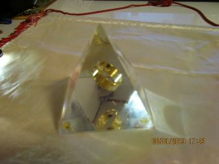 Scottish Rite 14th Degree Freemason Gold ring in a Lucite Pyramid Paperweight 5