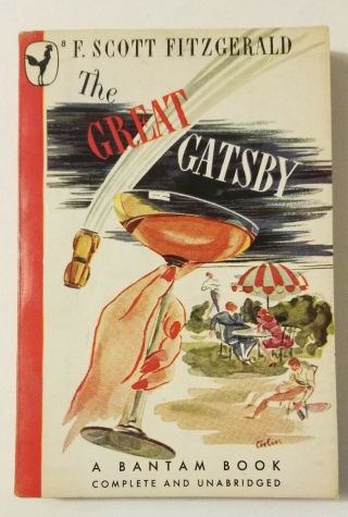 The Great Gatsby By F.  Scott Fitzgerald,  Vintage Pb,  1st Bantam Printing 1945