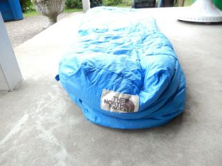Vintage The North Face Grey Goose Down Sleeping Bag Mummy Blue