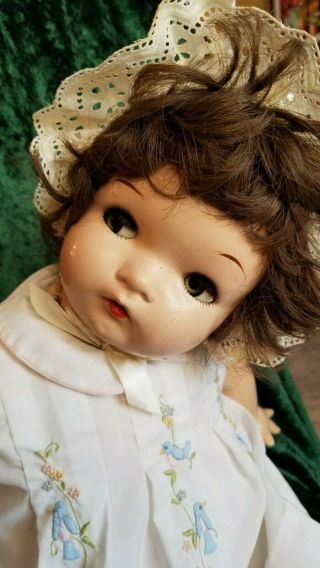 24 " Vintage Life Size Flirty Eyed Composition Child,  Needs A Little Tlc Sweet