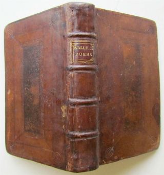 1712 Poems By Edmond Waller In English Leather Bound London Antique 18th Century
