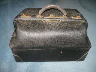 Vintage Antique Leather Doctors Bag 19 " Wide (dated 1918?)