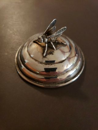 Vintage R.  Blackinton Sterling Silver Honey Lid Figural Bee Finial Rare