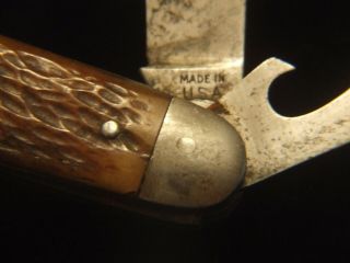 Vintage Camp Knife / Scout Knife,  WW2,  JIGGED BONE,  USA 5