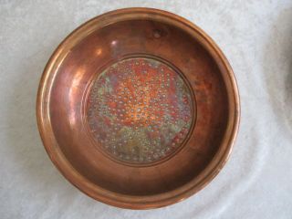 Antique Vintage Copper Strainer Bowl With Hanger