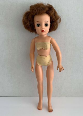 Miss Revlon vintage Ideal VT 18 doll yellow dress slip red brown hair blue eyes 3