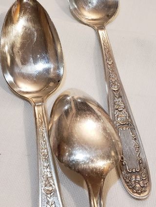 Vintage Monarch Plate Mildred 6 Teaspoons Silverplate National Silver Co.  1936 5