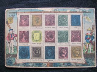Antique stamp collecting - 5 individual cardboard pages - Germany cir.  1850 5