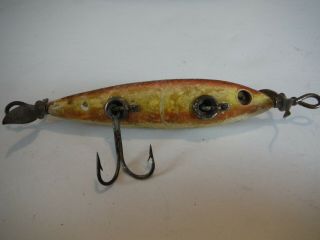 Antique Wood Heddon Dowagiac Minnow 150? Fishing Lure Very Old Underwater
