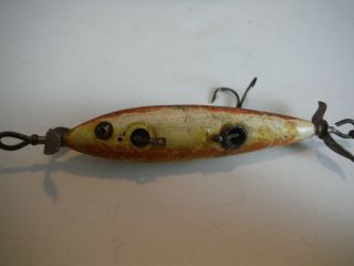 ANTIQUE WOOD HEDDON DOWAGIAC MINNOW 150? FISHING LURE VERY OLD UNDERWATER 2