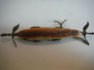 ANTIQUE WOOD HEDDON DOWAGIAC MINNOW 150? FISHING LURE VERY OLD UNDERWATER 3