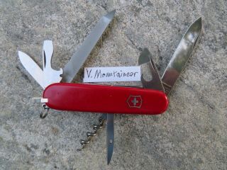 Victorinox Swiss Army Mountaineer 91mm Pocket Knife In Red