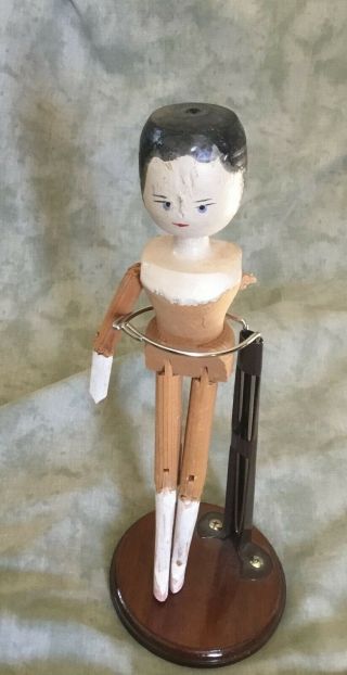 Vintage Antique 11.  5 " - 12 " Peg Wooden Grodnertal Doll