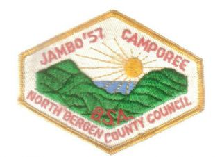1957 Jambo 57 Camporee North Bergen County Council Boy Scout Patch