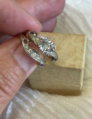 Antique Art Deco Paste Stone Engagement Ring Set Size 5 10k Gold Filled Sterling