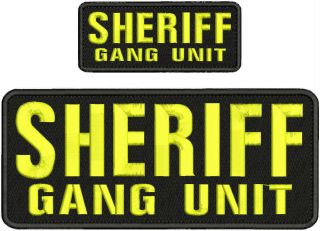 Sheriff Gang Unit Embroidery Patch 4x10 And 2x5 Hook On Back