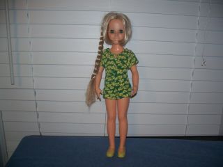 Vintage Grow Hair Kerry W/ Green Outfit & Yellow Shoes Crissy Family By Ideal
