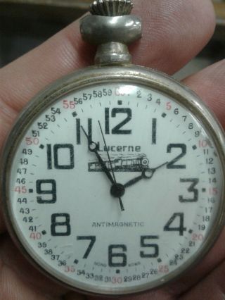 Lucerne Antimagnetic One Jewell Pocket Watch Running Antique