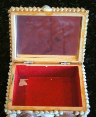 Vintage Sea Shell Art Trinket Jewelry Box Antique Victorian Maritime Sailor 5