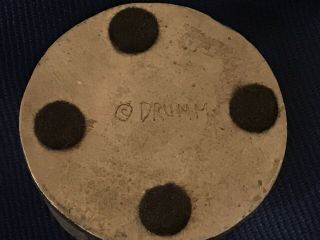 Don Drumm Round Pewter Trinket Box 1 3/4” ID x 1 1/8” OD Tall.  Unique Design 5
