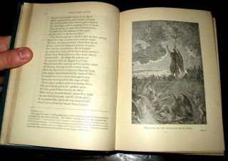 c1870 JOHN MILTON Paradise Lost ANTIQUE Gustave Dore VICTORIAN Fine Binding BOOK 6