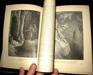 c1870 JOHN MILTON Paradise Lost ANTIQUE Gustave Dore VICTORIAN Fine Binding BOOK 7