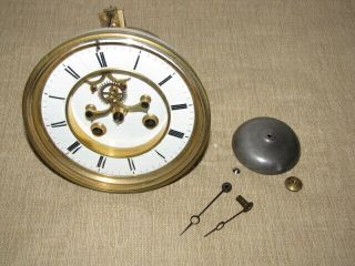 Antique French Mantle Clock Open Escapement Movement With The Dial And Bezel