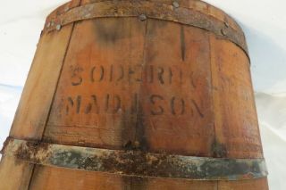 Vintage Wood Bucket With Bail Handle " Solerholm Whlsale Madison Wi,  "