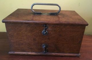 Antique Late 1800s Quack Med No.  4 D.  D.  Home Medical Apparatus — Solid Oak Box