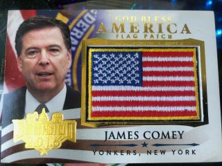 Decision 2016 Series 2 God Bless America Flag Patch Gold Foil James Comey Gba29