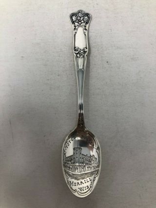 Gorham Sterling Silver Souvenir Spoon Hotel Badger Merrill Wisconsin