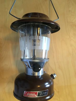 Vintage 11 1982 Coleman 2 Mantle Brown Lantern Model 275a With Glass Globe Lc