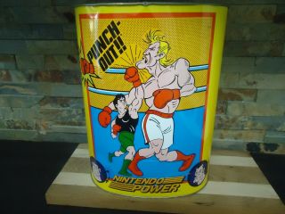 Vintage Nintendo Power Punch Out Garbage Can - Great Graphics - Tin - Very Rare