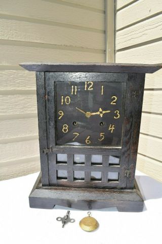 Antique Haven 8 Day Mission Arts & Crafts Mantel 8 Day Clock